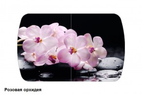 Стол Бостон 900*600 (опоры Брифинг) Стекло/фотопечать Розовая Орхидея в Ишиме - ishim.ok-mebel.com | фото
