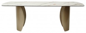 Стол BRONTE 220 KL-188 Контрастный мрамор матовый, итальянская керамика/ Шампань, ®DISAUR в Ишиме - ishim.ok-mebel.com | фото 2