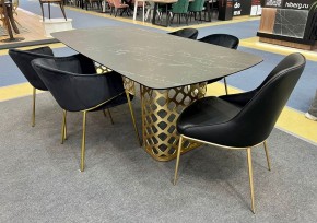 Стол CHIAVARI 220 KL-116 Черный мрамор матовый, итальянская керамика / бронзовый, ®DISAUR в Ишиме - ishim.ok-mebel.com | фото 2