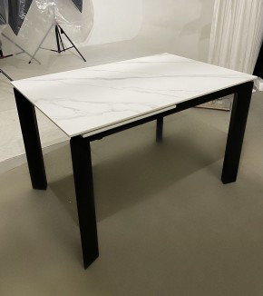 Стол CORNER 120 MATT WHITE MARBLE SOLID CERAMIC / BLACK, ®DISAUR в Ишиме - ishim.ok-mebel.com | фото 2