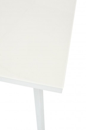 Стол ФИН 140 Латте, стекло/ Белый каркас М-City в Ишиме - ishim.ok-mebel.com | фото 3