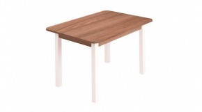 Стол ЛДСП (опоры белые) ясень шимо темный в Ишиме - ishim.ok-mebel.com | фото