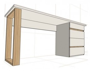 Стол письменный с тумбой 4 ящика (1650) в Ишиме - ishim.ok-mebel.com | фото 2