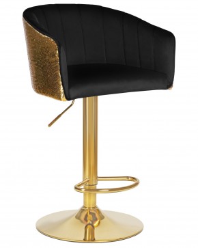 Стул барный DOBRIN DARCY GOLD SHINY, черный велюр с золотыми пайетками в Ишиме - ishim.ok-mebel.com | фото