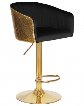 Стул барный DOBRIN DARCY GOLD SHINY, черный велюр с золотыми пайетками в Ишиме - ishim.ok-mebel.com | фото 2