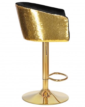 Стул барный DOBRIN DARCY GOLD SHINY, черный велюр с золотыми пайетками в Ишиме - ishim.ok-mebel.com | фото 3