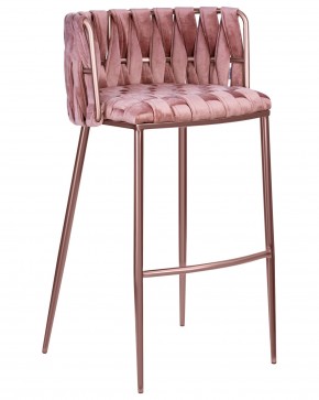 Стул барный DOBRIN EMMA ROSE GOLD, розовый велюр (VF-10) в Ишиме - ishim.ok-mebel.com | фото