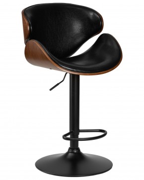 Стул барный DOBRIN KARTER BLACK, коричневый орех дерево (BWW), черный PU в Ишиме - ishim.ok-mebel.com | фото