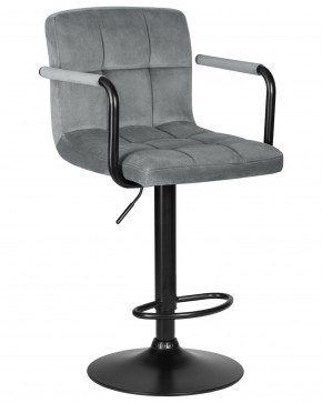 Стул барный DOBRIN KRUGER ARM BLACK, серый велюр (MJ9-75) в Ишиме - ishim.ok-mebel.com | фото