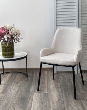 Стул BRIO CATO-01 Белый, фактурная ткань / черный каркас, ®DISAUR в Ишиме - ishim.ok-mebel.com | фото 3