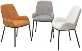 Стул BRIO CATO-01 Белый, фактурная ткань / черный каркас, ®DISAUR в Ишиме - ishim.ok-mebel.com | фото 4
