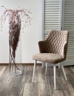 Стул HERMAN 360 град. ЛАТТЕ #25, велюр / белый каркас М-City в Ишиме - ishim.ok-mebel.com | фото 2