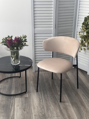 Стул ЛЕОНАРДО H-06 Бежевый, велюр / черный каркас М-City в Ишиме - ishim.ok-mebel.com | фото 3