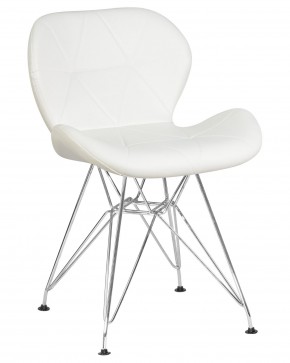Стул обеденный DOBRIN BUTTERFLY CHROME, ножки хром, цвет белый в Ишиме - ishim.ok-mebel.com | фото
