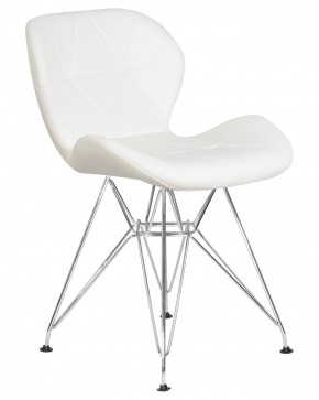 Стул обеденный DOBRIN BUTTERFLY CHROME, ножки хром, цвет белый в Ишиме - ishim.ok-mebel.com | фото 2