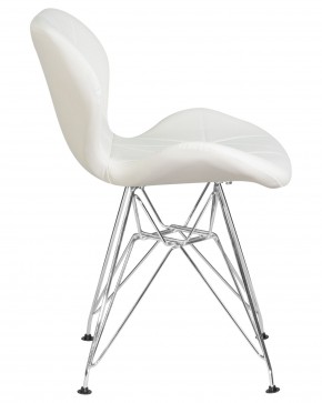 Стул обеденный DOBRIN BUTTERFLY CHROME, ножки хром, цвет белый в Ишиме - ishim.ok-mebel.com | фото 3