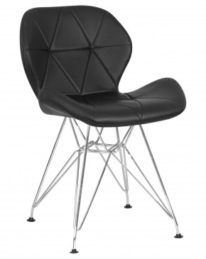 Стул обеденный DOBRIN BUTTERFLY CHROME, ножки хром, цвет чёрный в Ишиме - ishim.ok-mebel.com | фото