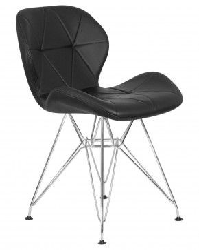 Стул обеденный DOBRIN BUTTERFLY CHROME, ножки хром, цвет чёрный в Ишиме - ishim.ok-mebel.com | фото 2