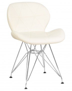 Стул обеденный DOBRIN BUTTERFLY CHROME, ножки хром, цвет кремовый в Ишиме - ishim.ok-mebel.com | фото