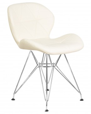 Стул обеденный DOBRIN BUTTERFLY CHROME, ножки хром, цвет кремовый в Ишиме - ishim.ok-mebel.com | фото 2
