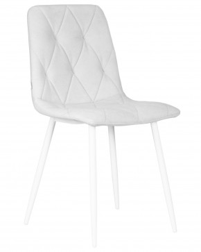 Стул обеденный DOBRIN CHILLY ROMBO, Светло-серый Simple 29, основание белое в Ишиме - ishim.ok-mebel.com | фото