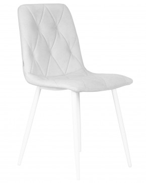 Стул обеденный DOBRIN CHILLY ROMBO, Светло-серый Simple 29, основание белое в Ишиме - ishim.ok-mebel.com | фото 2