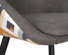 Стул обеденный DOBRIN MARKUS, ЭМАЛЬ ЧЕРНЫЙ МУАР ткань Candy Graphite+Escada Ochre в Ишиме - ishim.ok-mebel.com | фото 7