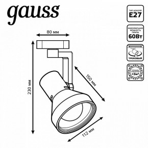 Светильник на штанге Gauss Track Light TR005 в Ишиме - ishim.ok-mebel.com | фото 6