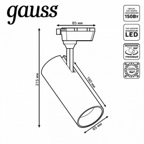 Светильник на штанге Gauss Track Light TR062 в Ишиме - ishim.ok-mebel.com | фото 5