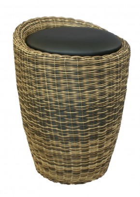 Табурет с местом для хранения LM-1100Rattan, чёрный в Ишиме - ishim.ok-mebel.com | фото