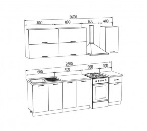 ТЕХНО Кухонный гарнитур 2,0 м Компоновка №2 в Ишиме - ishim.ok-mebel.com | фото 10