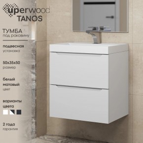 Тумба под раковину Uperwood Tanos 50 см, подвесная, белая матовая в Ишиме - ishim.ok-mebel.com | фото 6