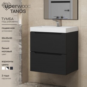 Тумба под раковину Uperwood Tanos 50 см, подвесная, черная матовая в Ишиме - ishim.ok-mebel.com | фото 4