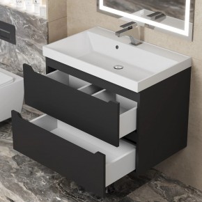 Тумба под раковину Uperwood Tanos 70 см, подвесная, черная матовая в Ишиме - ishim.ok-mebel.com | фото 2