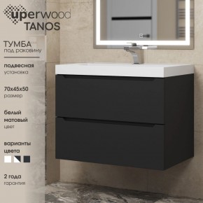 Тумба под раковину Uperwood Tanos 70 см, подвесная, черная матовая в Ишиме - ishim.ok-mebel.com | фото 3