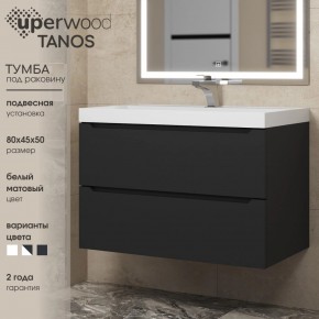 Тумба под раковину Uperwood Tanos 80 см, подвесная, черная матовая в Ишиме - ishim.ok-mebel.com | фото 3