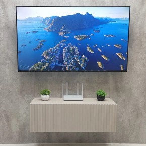 Тумба подвесная под ТВ LINES MTV3-MA 900 Бежевый (Леда-М 10.1.5) в Ишиме - ishim.ok-mebel.com | фото 3