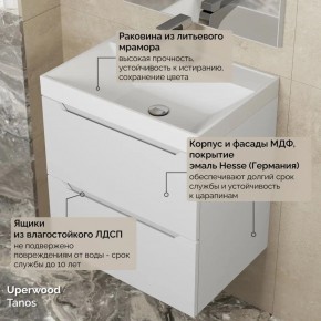 Тумба с раковиной Uperwood Tanos 50 см, подвесная, белая матовая в Ишиме - ishim.ok-mebel.com | фото 6