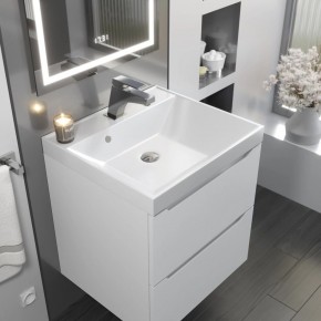 Тумба с раковиной Uperwood Tanos 50 см, подвесная, белая матовая в Ишиме - ishim.ok-mebel.com | фото 9
