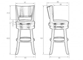 Вращающийся полубарный стул DOBRIN TONY COUNTER, капучино, черный в Ишиме - ishim.ok-mebel.com | фото 12