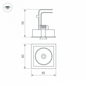 Встраиваемый светильник Arlight CL-SIMPLE-S80x80-9W Warm3000 (BK, 45 deg) 028149 в Ишиме - ishim.ok-mebel.com | фото 9