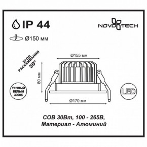 Встраиваемый светильник Novotech Drum 357604 в Ишиме - ishim.ok-mebel.com | фото 3